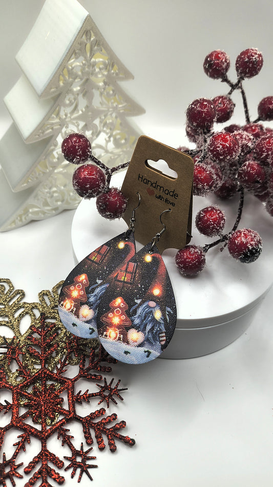 Christmas Gnome Teardrop Earrings
