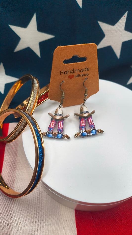 Cowboy Boots Earrings that show your American Pride