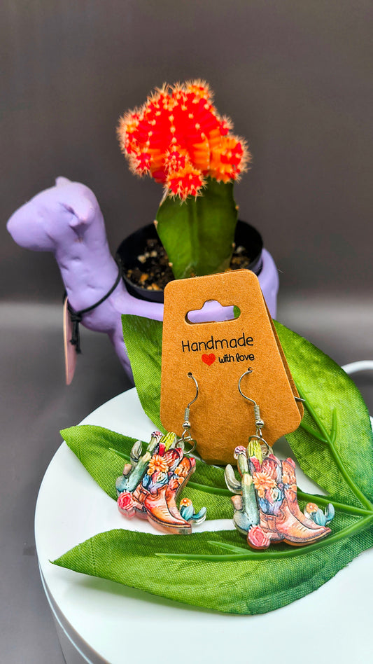 Western Cowboy Boot Earrings