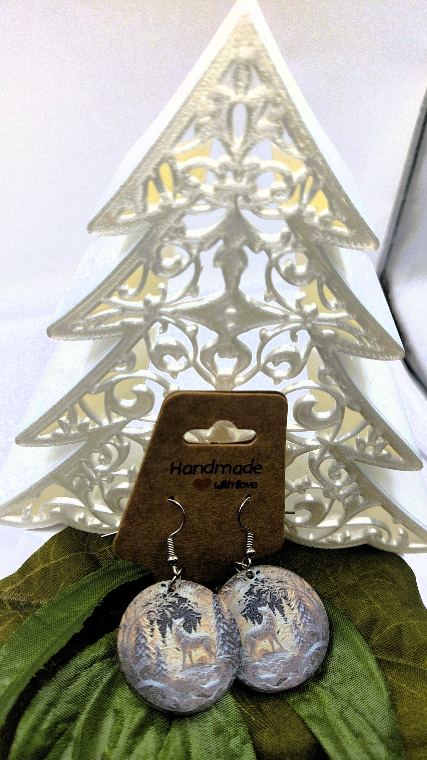 Wintry Wolf Circle Earrings